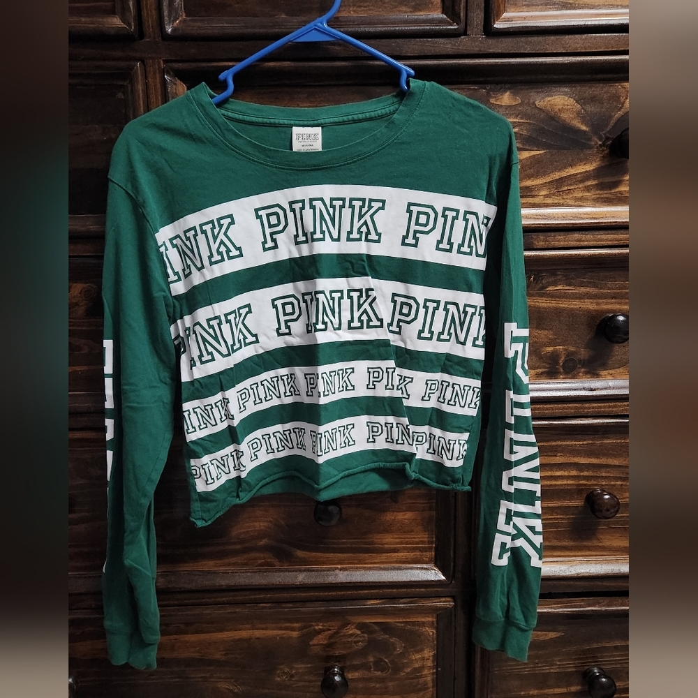 PINK green long sleep tshiry